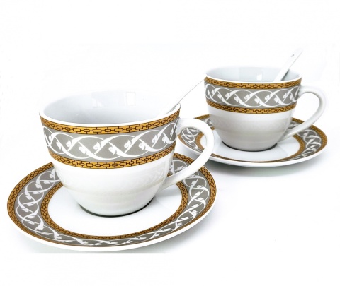 Filiżanki zestaw kawowy 6szt Queen Isabell łyżeczki prezent