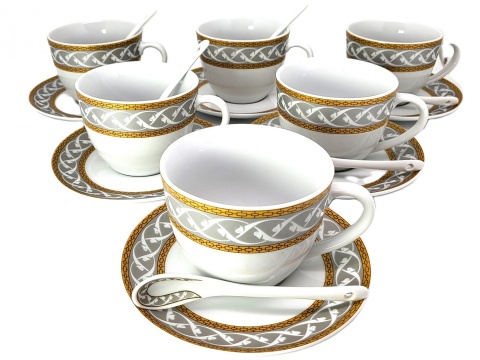 Filiżanki zestaw kawowy 6szt Queen Isabell łyżeczki prezent