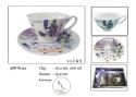 Filiżanki do herbaty kawy lawenda porcelana zestaw 2 szt