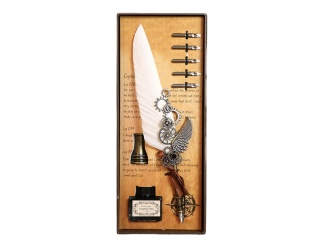 Komplet piśmienniczy kałamarz stalówki dla nauczyciela