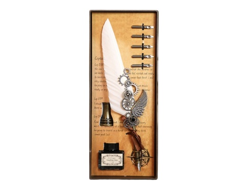 Komplet piśmienniczy kałamarz stalówki dla nauczyciela