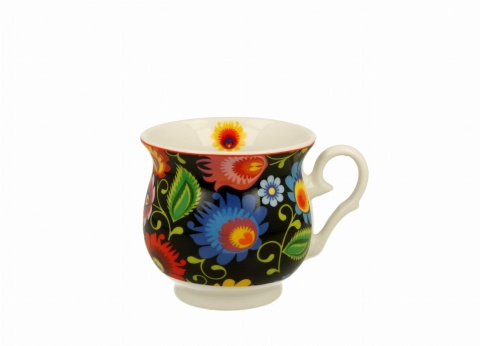 Kubek baryłka do herbaty retro Etnic na urodziny kwiaty