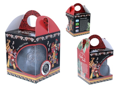 Kubek do yerba mate z ceramiki metaliczne naczynie prezent