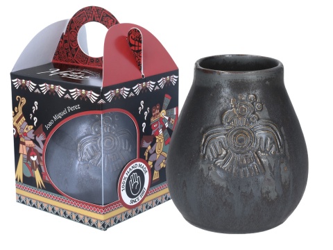 Kubek do yerba mate z ceramiki metaliczne naczynie prezent