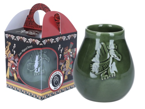 Kubek do yerba mate z ceramiki zielone naczynie na prezent
