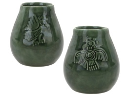 Kubek do yerba mate z ceramiki zielone naczynie na prezent