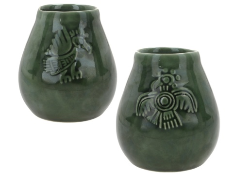 Kubek do yerba mate z ceramiki zielone naczynie na prezent