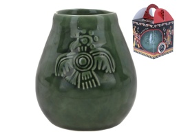 Kubek do yerba mate z ceramiki zielone naczynie na prezent