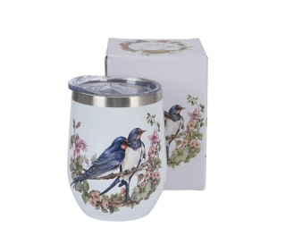 Kubek termiczny termos na herbatę ptasi świat jaskółki
