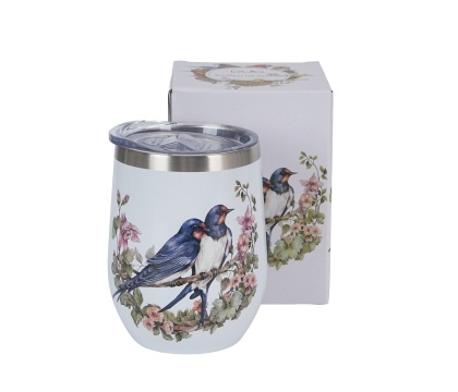Kubek termiczny termos na herbatę ptasi świat jaskółki