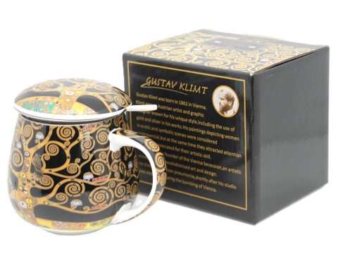 Kubek z sitkiem beczułka Queen Isabell porcelana Klimt Tree