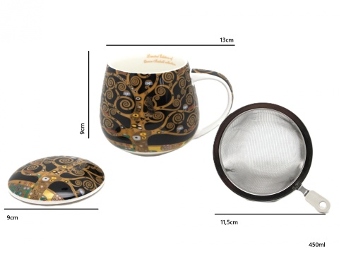Kubek z sitkiem beczułka Queen Isabell porcelana Klimt Tree