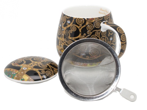 Kubek z sitkiem beczułka Queen Isabell porcelana Klimt Tree