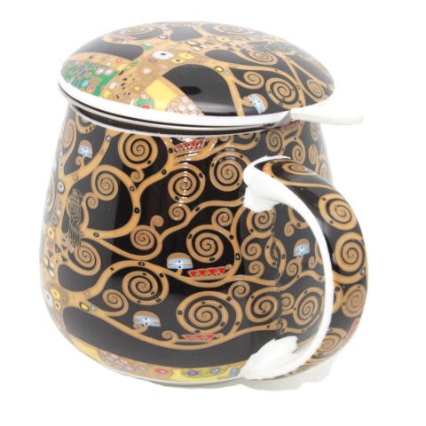 Kubek z sitkiem beczułka Queen Isabell porcelana Klimt Tree