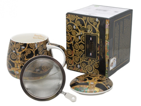 Kubek z sitkiem beczułka Queen Isabell porcelana Klimt Tree