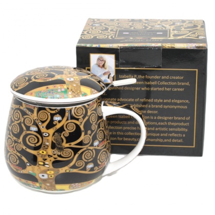 Kubek z sitkiem beczułka Queen Isabell porcelana Klimt Tree