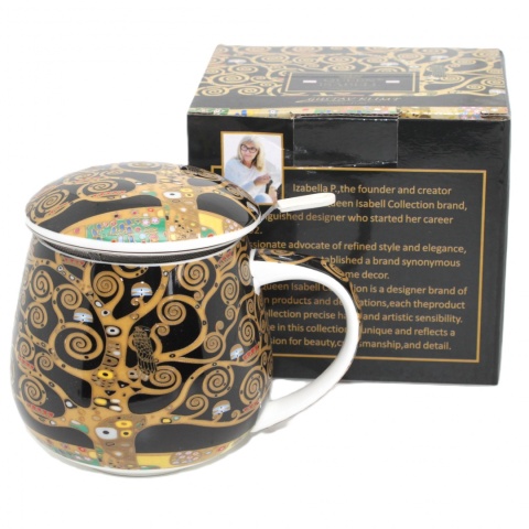 Kubek z sitkiem beczułka Queen Isabell porcelana Klimt Tree