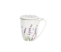 Kubek zaparzacz sitko do ziół lavender porcelana lawenda