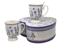 Kubki dla dwojga porcelana lawenda na prezent Queen Isabell