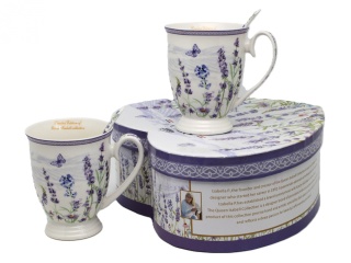 Kubki dla dwojga porcelana lawenda na prezent Queen Isabell