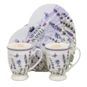 Kubki dla dwojga porcelana lawenda na prezent Queen Isabell