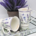 Kubki dla dwojga porcelana lawenda na prezent Queen Isabell