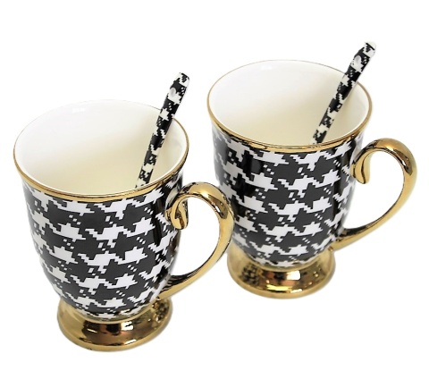 Kubki dla dwojga porcelana na prezent Queen Isabell pepitka