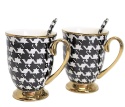 Kubki dla dwojga porcelana na prezent Queen Isabell pepitka
