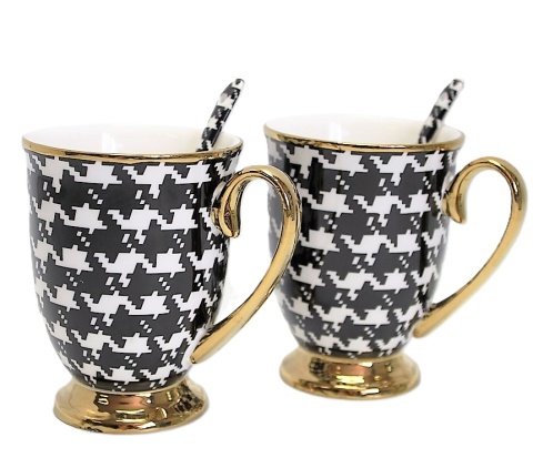 Kubki dla dwojga porcelana na prezent Queen Isabell pepitka