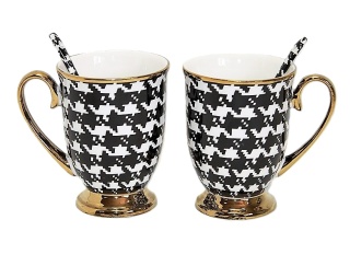 Kubki dla dwojga porcelana na prezent Queen Isabell pepitka