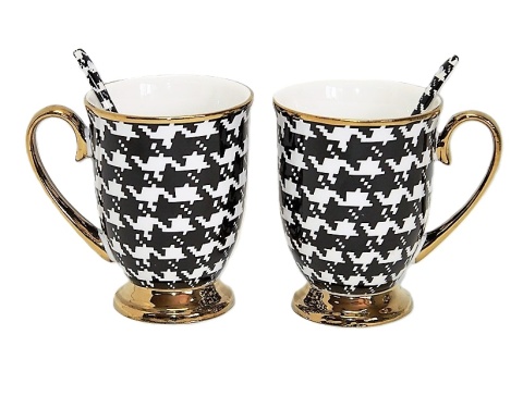 Kubki dla dwojga porcelana na prezent Queen Isabell pepitka