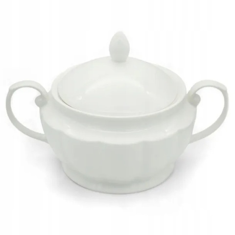 Waza na zupę z pokrywką porcelanowa biała 3,5l serwis