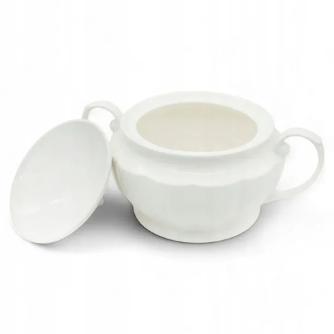 Waza na zupę z pokrywką porcelanowa biała 3,5l serwis