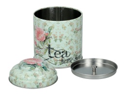 Puszka ozdobna do przechowywania herbaty podwójna pokrywka