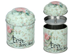 Puszka ozdobna do przechowywania herbaty podwójna pokrywka