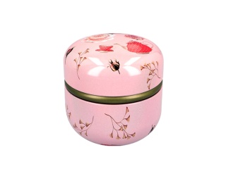 Puszka różowa do przechowywania kawy podwójna pokrywka