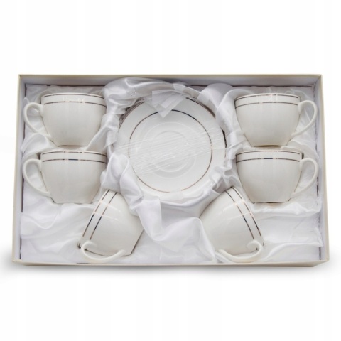 Serwis kawowy filiżanki na prezent bella fiore 6 szt białe