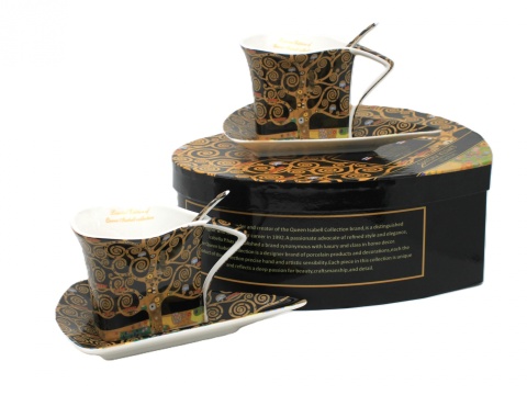 Filiżanki porcelanowe Klimt Drzewo Queen Isabell zestaw 2szt