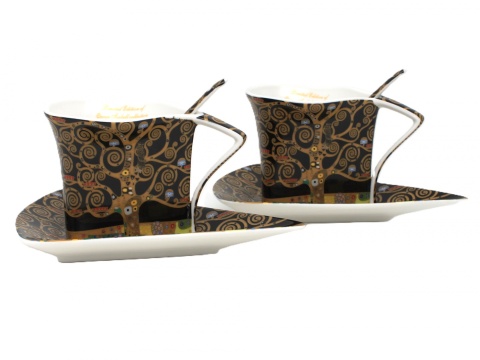 Filiżanki porcelanowe Klimt Drzewo Queen Isabell zestaw 2szt