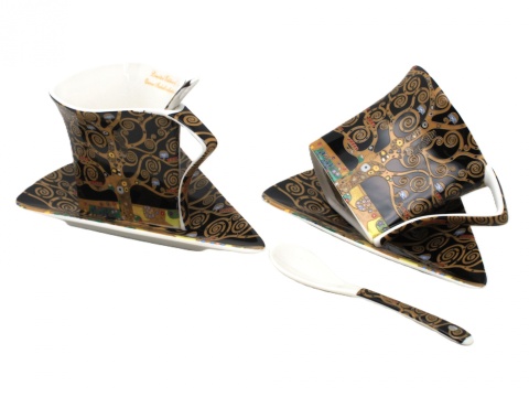 Filiżanki porcelanowe Klimt Drzewo Queen Isabell zestaw 2szt