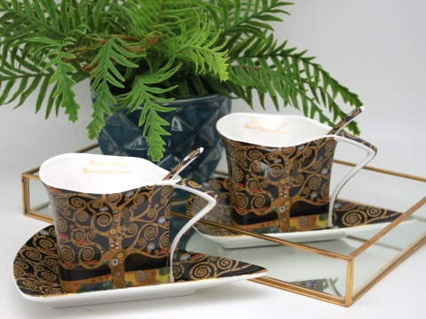 Filiżanki porcelanowe Klimt Drzewo Queen Isabell zestaw 2szt