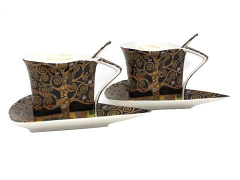 Filiżanki porcelanowe Klimt Drzewo Queen Isabell zestaw 2szt