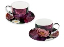 Filiżanki ze spodkami Carmani prezent floral 2 szt do kawy