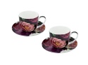 Filiżanki ze spodkami Carmani prezent floral 2 szt do kawy
