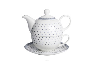Filiżanka dzbanek zestaw tea for one livello groszki kropki