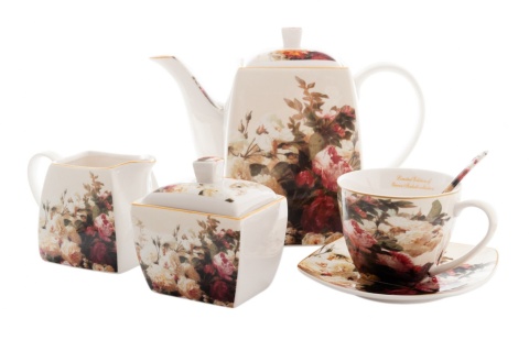 21 el. serwis kawowy English Rose Róża Angielska II gatunek