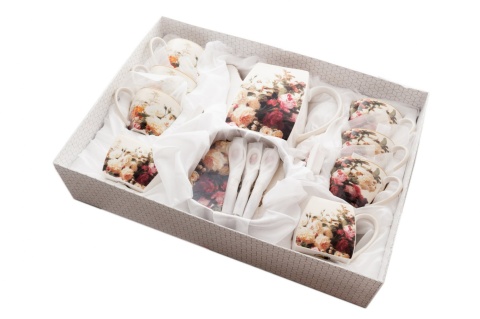 21 el. serwis kawowy English Rose Róża Angielska II gatunek