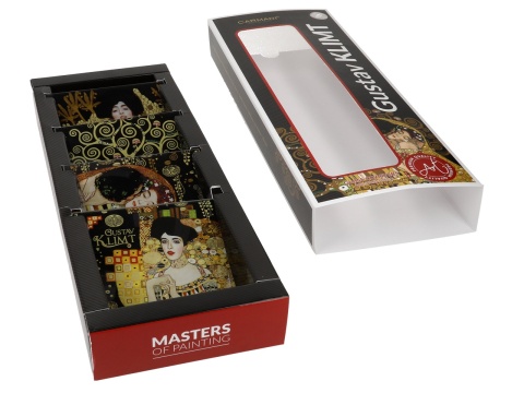 Talerzyki szklana podkładka pod kubek 4 szt Carmani Klimt