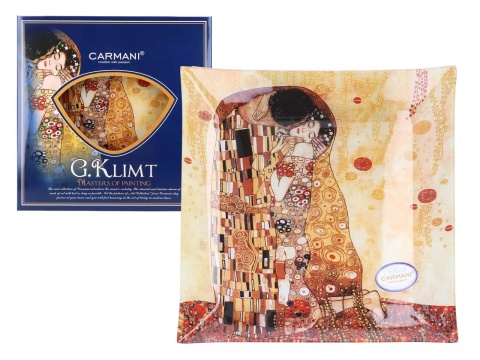 CARMANI TALERZ KWADRATOWY GUSTAV KLIMT POCAŁUNEK