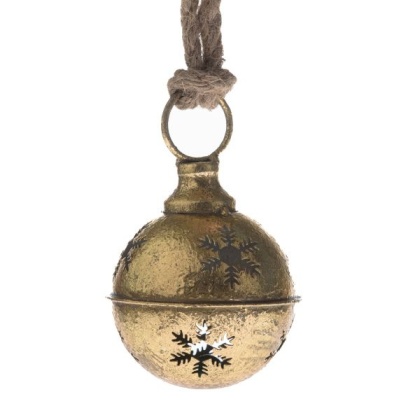 Dzwonek kula metalowa wisząca złota do drzwi śnieżka ozdoba